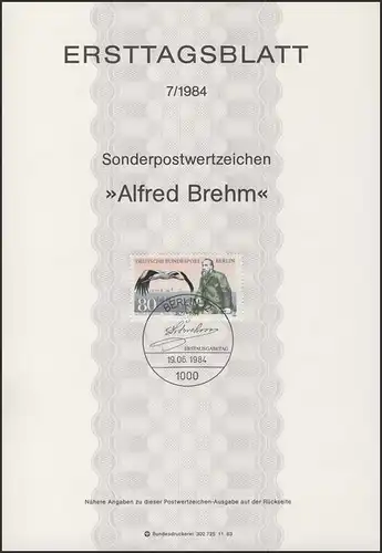 ETB 07/1984 Alfred Edmund Brehm, Zoologe