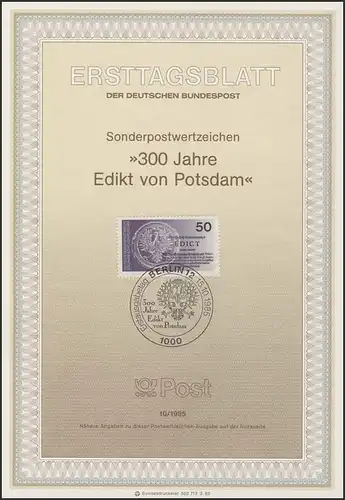 ETB 10/1985 Edikt von Potsdam