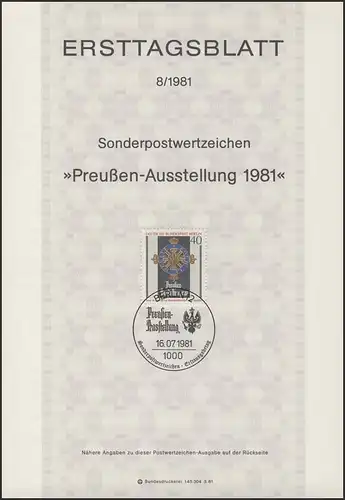 ETB 08/1981 Preußen-Ausstellung