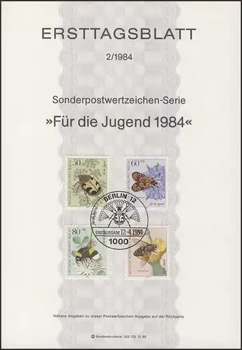 ETB 02/1984 Jugend, Bestäuberinsekten, Käfer, Hummel