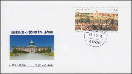 2499 Preußische Schlösser SELBSTKLEBEND aus MH 59 auf Schmuck-FDC ET-O 3.11.2005