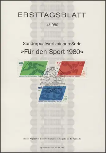 ETB 04/1980 Sport, Speerwerfen, Gewichtheben, Wasserball