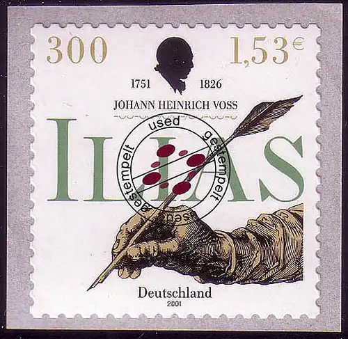2251 Johann Heinrich Voß SELBSTKLEBEND, O gestempelt