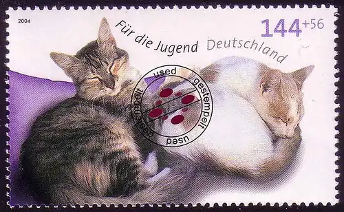 2406 Jugend 144+56 C Schlafende Katzen O gestempelt