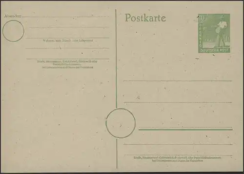 P 961 Bauer 10 Pfennig grün, postfrisch