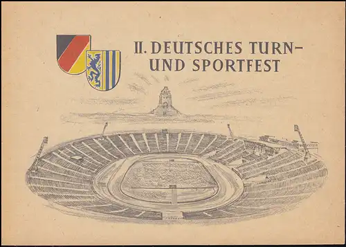 DDR 530-533 Festival de gymnastique et de sport Leipzig 1956 dans la carte pliante SSt LEIPZIG 2.8.56