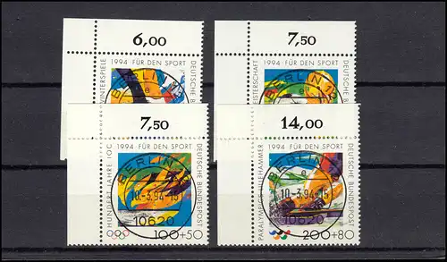 1717-1720 Sporthilfe Olympia 1994: ER-Satz l.o. mit Voll-O VS Berlin mit ET-O