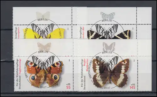 2500-2503 Einheimische Schmetterlinge: ER-Satz o.r. Vollstempel ESSt Berlin 2005