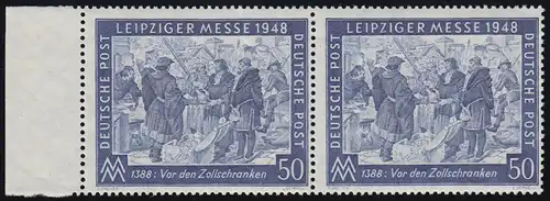 967b II Messe 50 Pf Randpaar mit PLF II, ** beide farbgeprüft, PLF BPP-geprüft