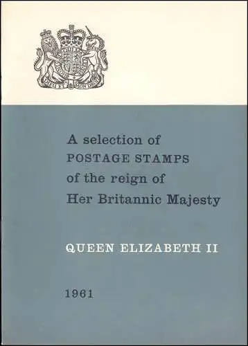 Großbritannien: Geschenkmappe 1961 mit eingefalzten Marken *