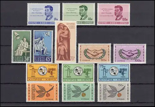 247-260 Chypre (grec) millésime 1965 complet, frais de port