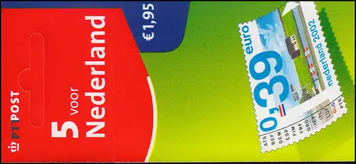 Carnet de marque PB 77 Introduction de l'euro 2002 avec 5x 1977 autocollant, **