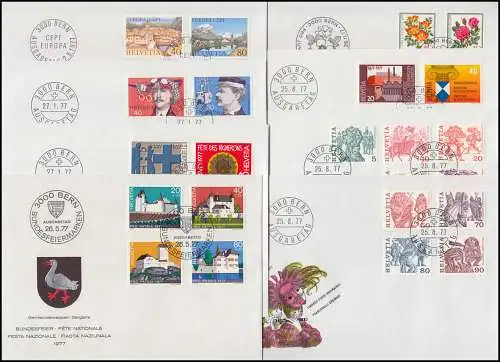 1087-1115 Suisse-Jancé en 1977 complet sur Bijoux-FDC