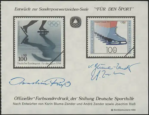 Sporthilfe Sonderdruck aus MH 1994 Olympia Eiskunstlauf **