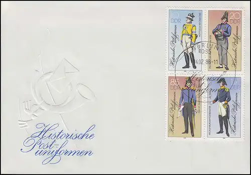 2997-3000II Postuniformen-Zusammendruck: Viererblock Schmuck-FDC ESSt BERLIN