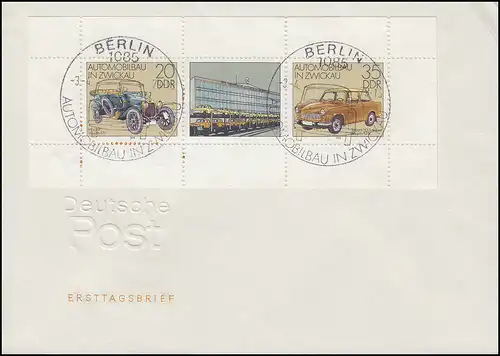 2412-2413 Construction automobile à Zwickau 1979 - Petite feuille sur le FDC de bijoux ESSST BERLIN