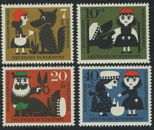 340-343 Wohlfahrt Märchen Rotkäppchen, Grimm 1960, Satz **