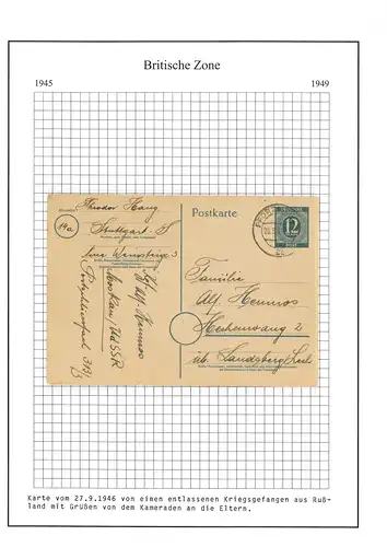 Poste de prisonniers de guerre de camarades licenciés aux parents Pforzheim 28.9.1946