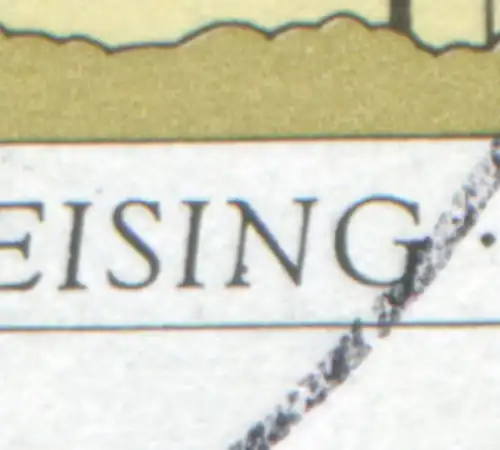 1856 Freising: Randstück mit PLF Ausbuchtung am N, Feld 5, gestempelt DÜSSELDORF