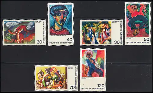 798ff Expressionismus I, II und III 1974: 3 komplette Sätze, Set ** postfrisch