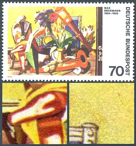 822 Beckmann: double PLF rouge et trait rouge, case 24, **