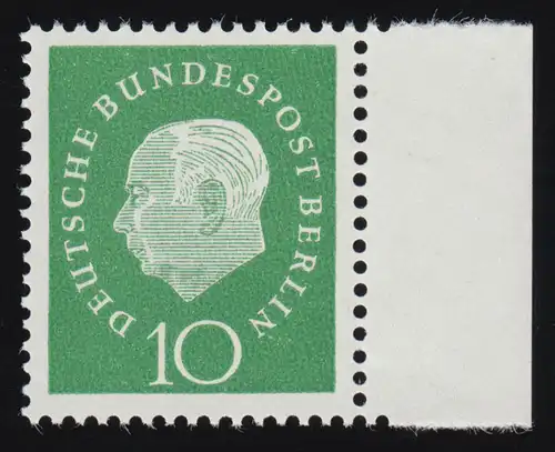 183 Heuss 10 Pf Seitenrand re. ** postfrisch