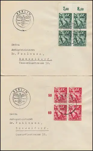 660-661 Machtergreifung: 3 Brief-Paare mit SSt LEIPZIG, NÜRNBERG, BERLIN 30.1.38