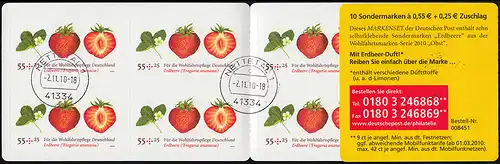 81 MH Wofa Obst: Erdbeere, Tagesstempel NETTETAL 1 c - 2.11.10