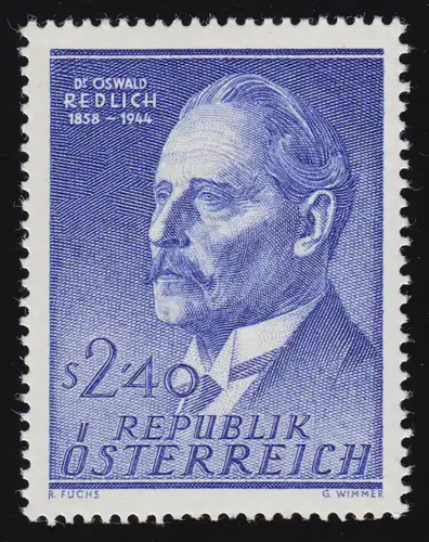 1056 100.Geburtstag, Oswald Redlich (1858-1944) 2.40 S, postfrisch, ** 