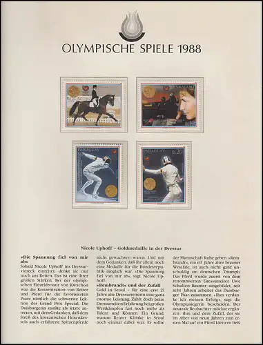 Olympische Spiele 1988 Seoul - Paraguay 1 Satz Marken Athleten Goldmedaille **