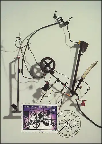 Liechtenstein 1084 Zeitgenössische Kunst - amtliche Maximumkarte 124, VADUZ 1994