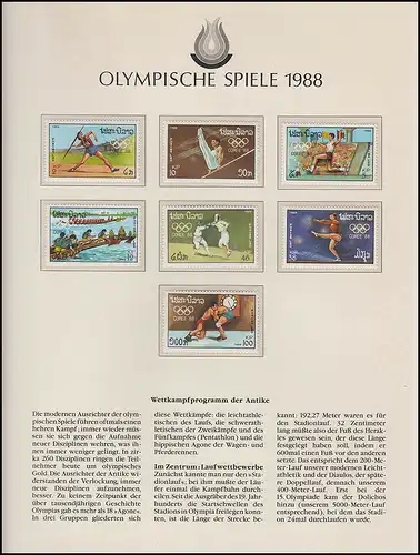 Olympische Spiele 1988 Seoul - Laos, 1 Satz Marken, Sportarten, postfrisch **