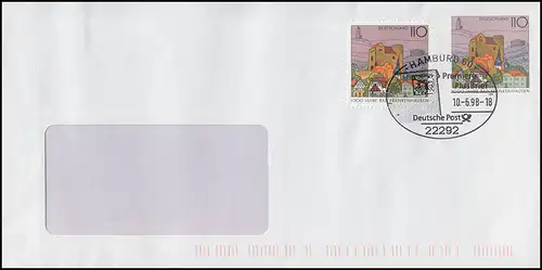 USo 2Y avec la fonction supplémentaire appropriée 1978 sur FDC ESSST HAMBURG 10.6.98