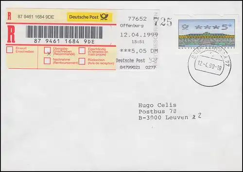 2.2.3 ATM 5 avec EPOS-CEE 5,05 DM sous MiF, EPOS-FDC Offenburg 12.4.1999