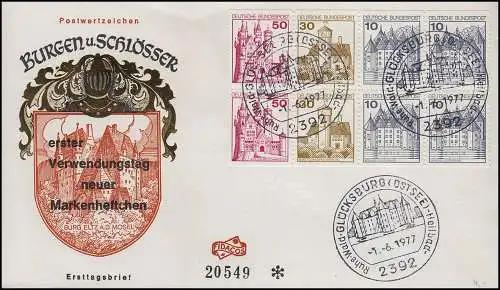 Heftchenblatt 26 BuS 1977 aus MH 21 auf Schmuck-FDC ESSt Glücksburg 1.6.1977