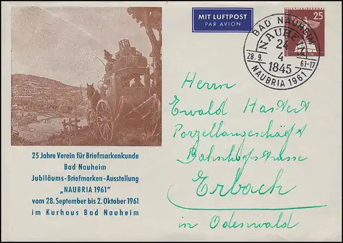 Berlin PU 19/22 Ausstellung NAUBRIA 1961 Bad Nauheim, passender SSt 28.9.1961