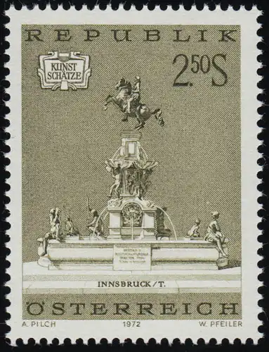 1384 Kunstschätze: Brunnen, Leopoldsbrunnen Innsbruck, 2.50 S, postfrisch **