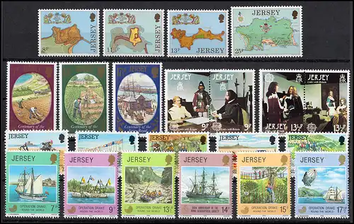 212-233 Jersey Jahrgang 1980, postfrisch ** / MNH