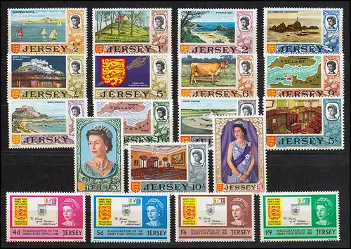 7-25 Jersey Jahrgang 1969, postfrisch ** / MNH