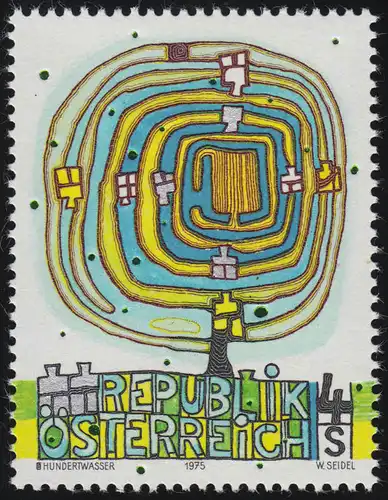 1505 Moderne Kunst in Österreich (I) Der Spiralbaum Gemälde Hundertwasser 4 S **