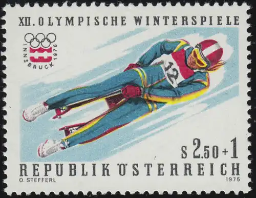 1501 Olympische Winterspiele 1976, Innsbruck, Rodeln, Damen, 2 .50 S + 1 S, **