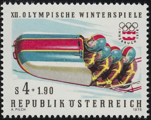 1482 Olympische Winterspiele 1976 Innsbruck, Bobfahren, Viererbob 4 S, **