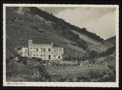 AK Respesheim Haus Elsenburg Weinberg Photo: Photo Kirsch KAUB am Rhein 5.9.46