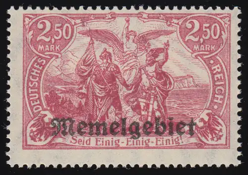 Memel 13a Nord et Sud 2,50 Mark 1920, ** post-fraîchissement, profondeur BPP