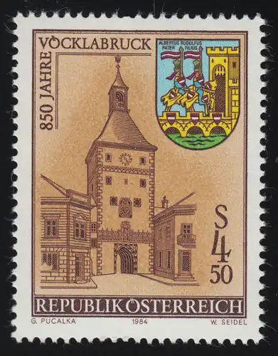 1777 850 Jahre Vöcklabruck, Unterer Stadtturm, Stadtwappen, 4.50 S postfrisch **