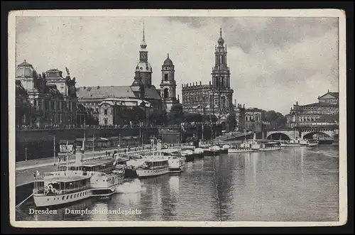 AK DRESDEN Kaufnahmeplatz ELBE, "Service à la patrie ," FÜRTH 8.12.39