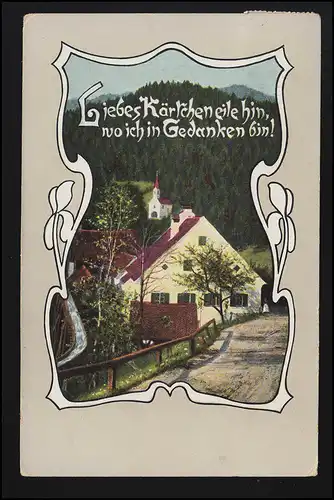 Lyrique AK Chers Carreau se précipite là où je suis en pensée, Schleswig 13.9.1912