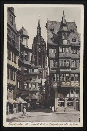 Allemagne FRANKFURT MAIN Vue du RÖMERBERG sur Dom, Feldpost 8.8.1942