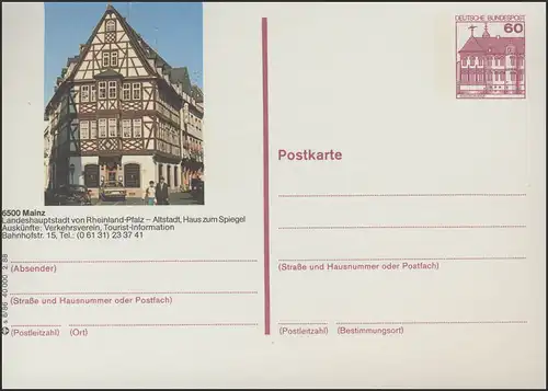 P138-s6/086 6500 Mainz, Altstadt, Haus zum Spiegel **