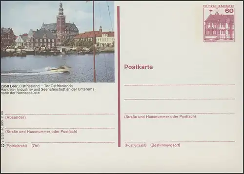 P138-s2/028 2950 Leer, Hafen mit Rathaus **